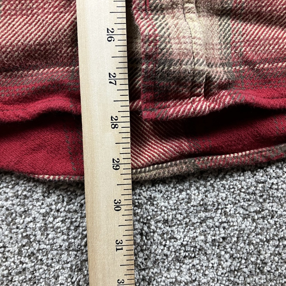 ORVIS Shirt Large Heavy Perfect Flannel Jacket Plaid Shacket Side Pockets - Picture 6 of 11